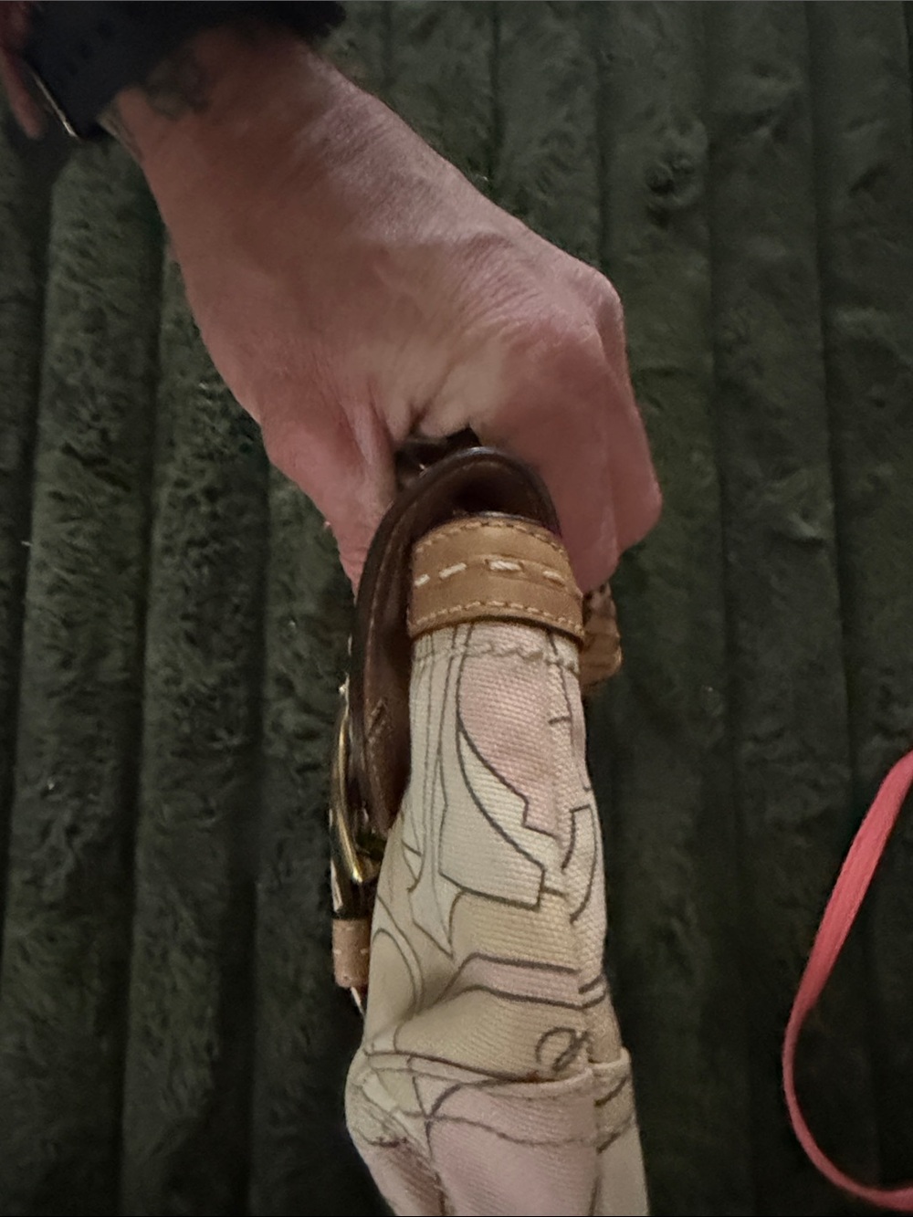 Coach Pink, Tan and Cream Signature Buckle Mini Shoulder Bag - Picture 9 of 11